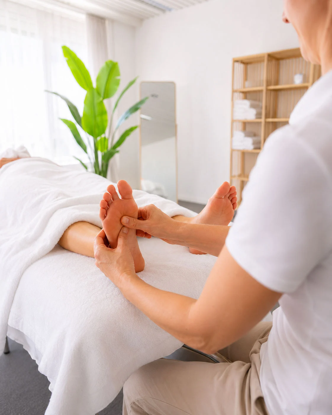Fussreflexzonenmassage im ruhigen Behandlungsraum des Standorts Sursee
